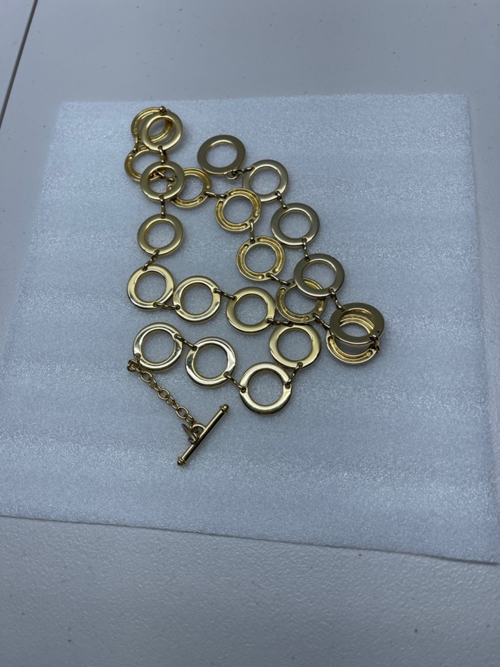 SOHO Designs Gold Tone Rings chain link Belt Meas 33"  Vintage Exc Cond